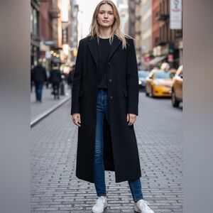 Vintage Saks Fifth Avenue Regency Pure Cashmere Elegant Black Long Coat Size 4